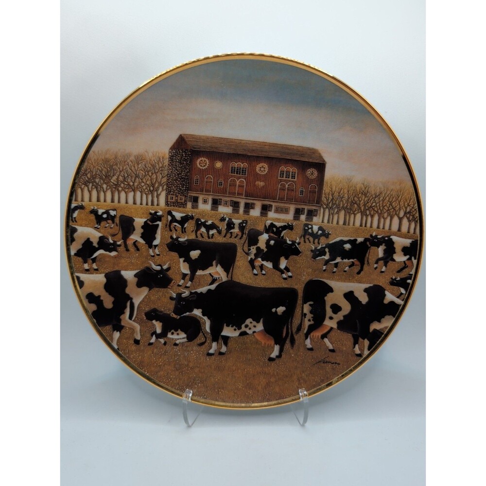 Franklin Mint Lowell Herrero Spring Pasture Collector Cow Plate American Folk